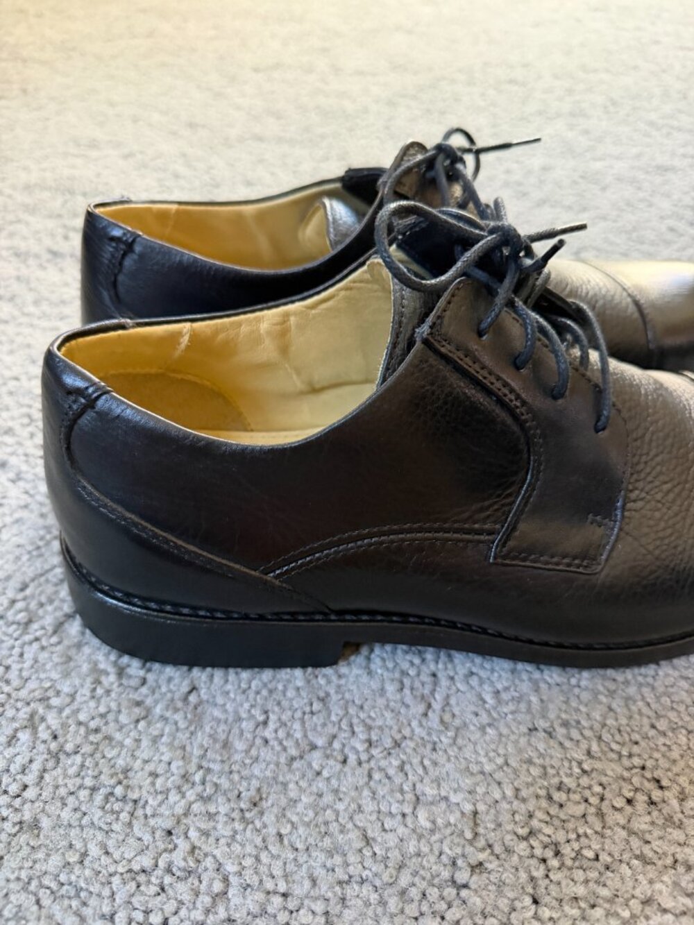 Studio Belvedere Duke Black Leather Cap Toe Oxfords Mens Dress Shoes Size 12 D - Picture 6 of 13